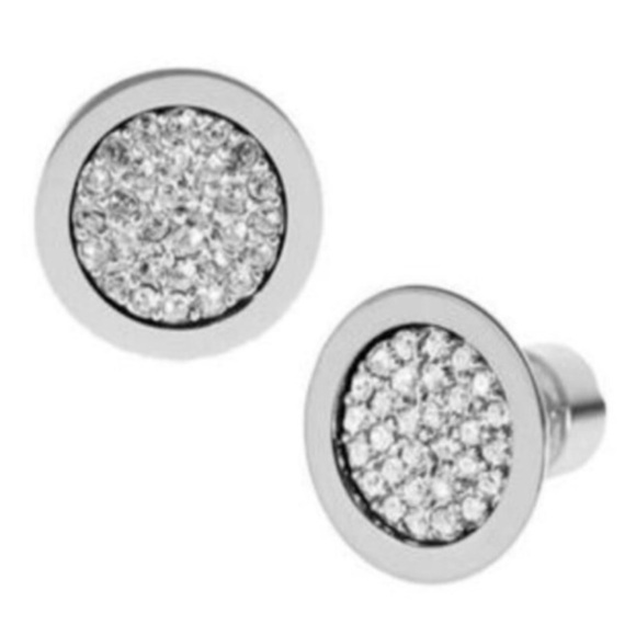 NWT MICHAEL KORS White Gold-Tone Earrings - Picture 3 of 6